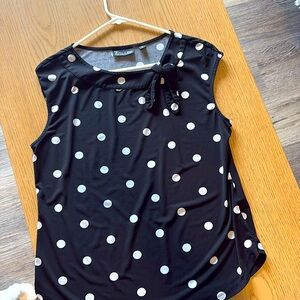 Black polkadot top